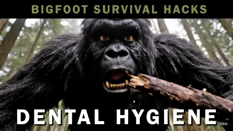 Funny Bigfoot Video – Birch Stick Toothbrush Primitive Comedy